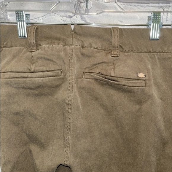 Ecru The Mitchell Pants Green Side Gold Stripe Flat Front Tapered Leg Size 4 - Picture 4 of 6